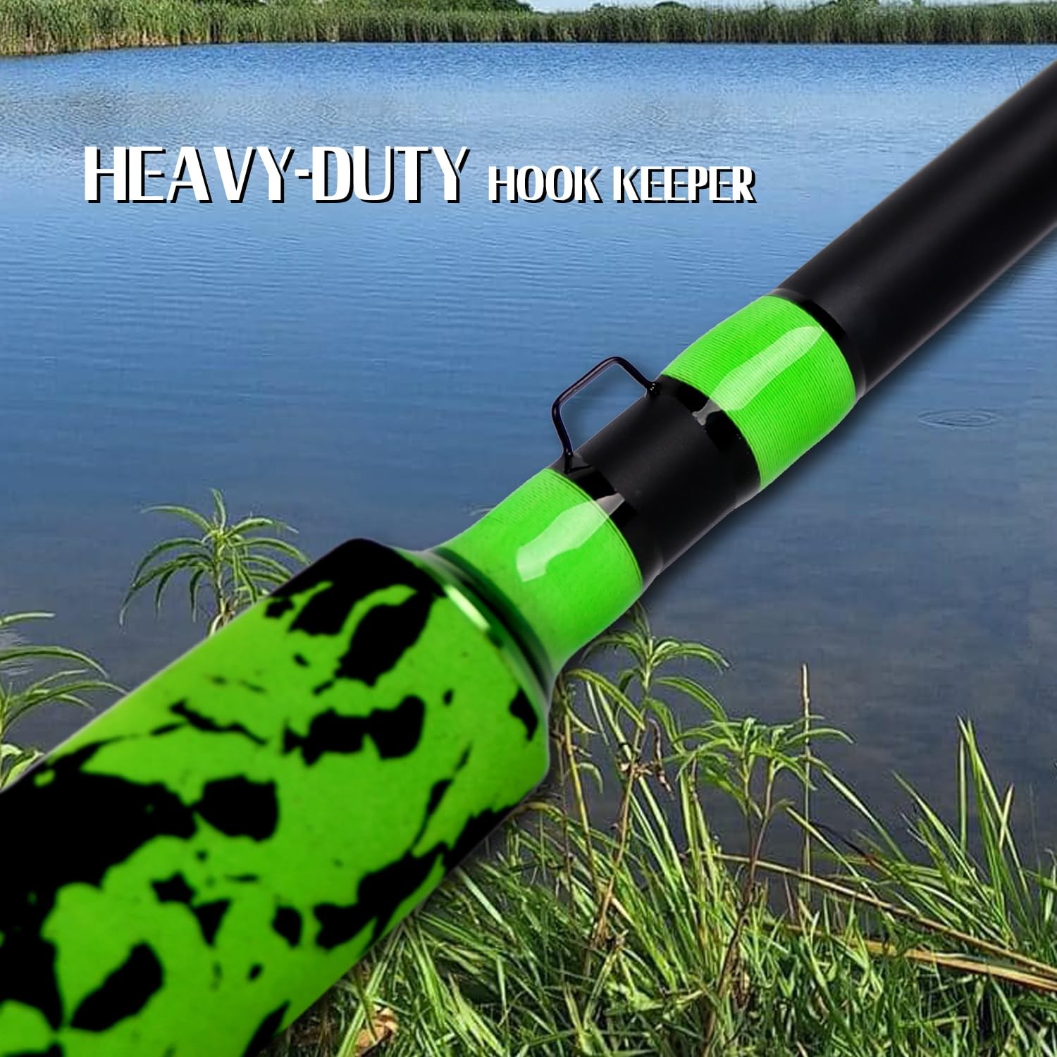 Fiblink Catfish Fishing Rods 86 Green Catfish Rod 2 Piece Portable Travel