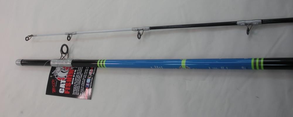B n M SCATC70 Silver Cat Casting Rod 7 ft. 2 pc Medium ActionGlow Tip Cord Grip