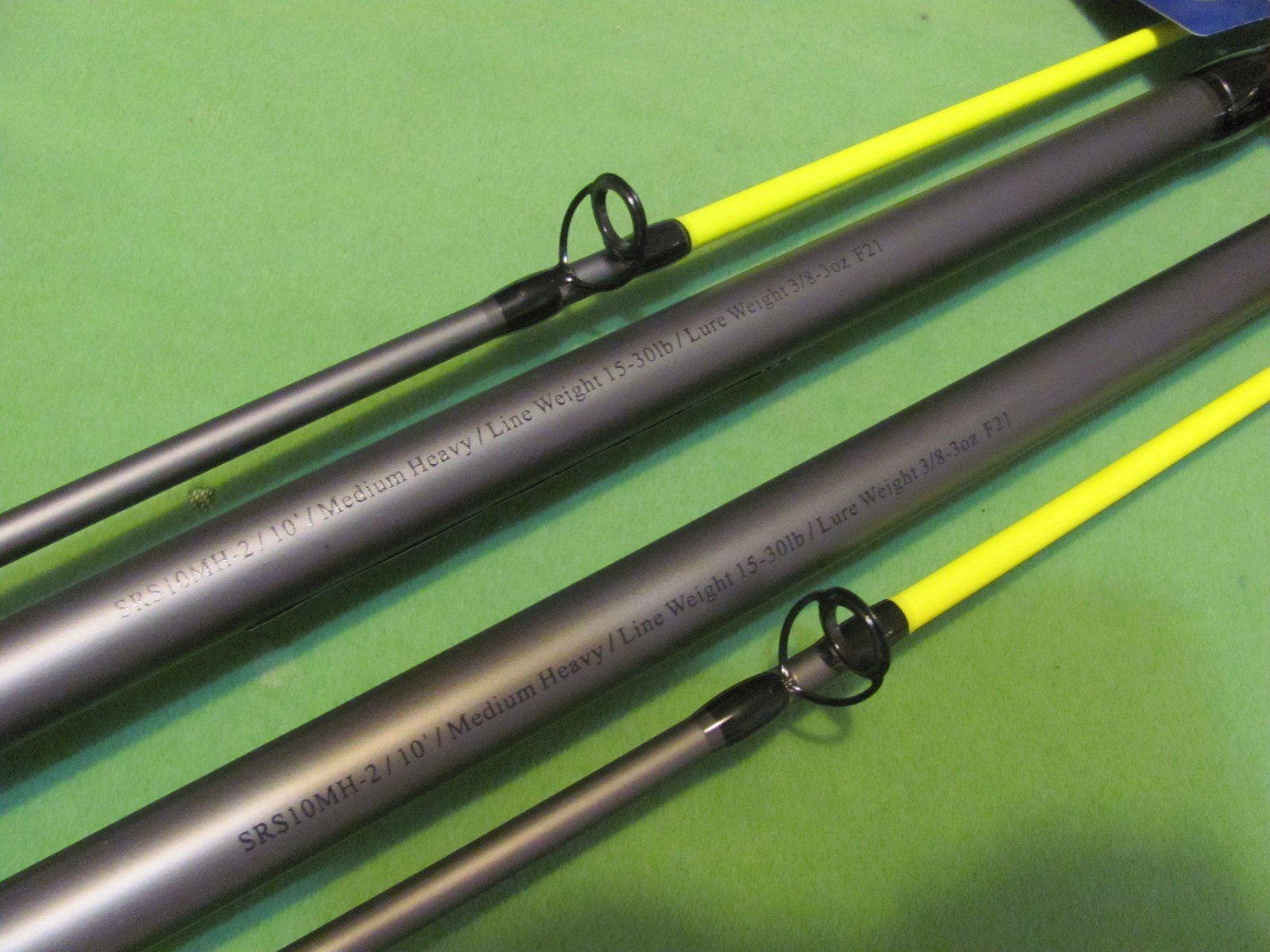 Lot of 2 Danco Max Kat 10′ 0″ Medium Heavy Action Spinning 2-Piece Surf Rods.
