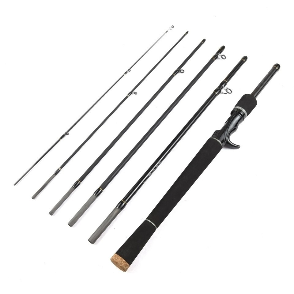 Carbon Fiber Fishing Rod Ultralight 2.1M/2.4M Spinning Casting Pole Travel Rods