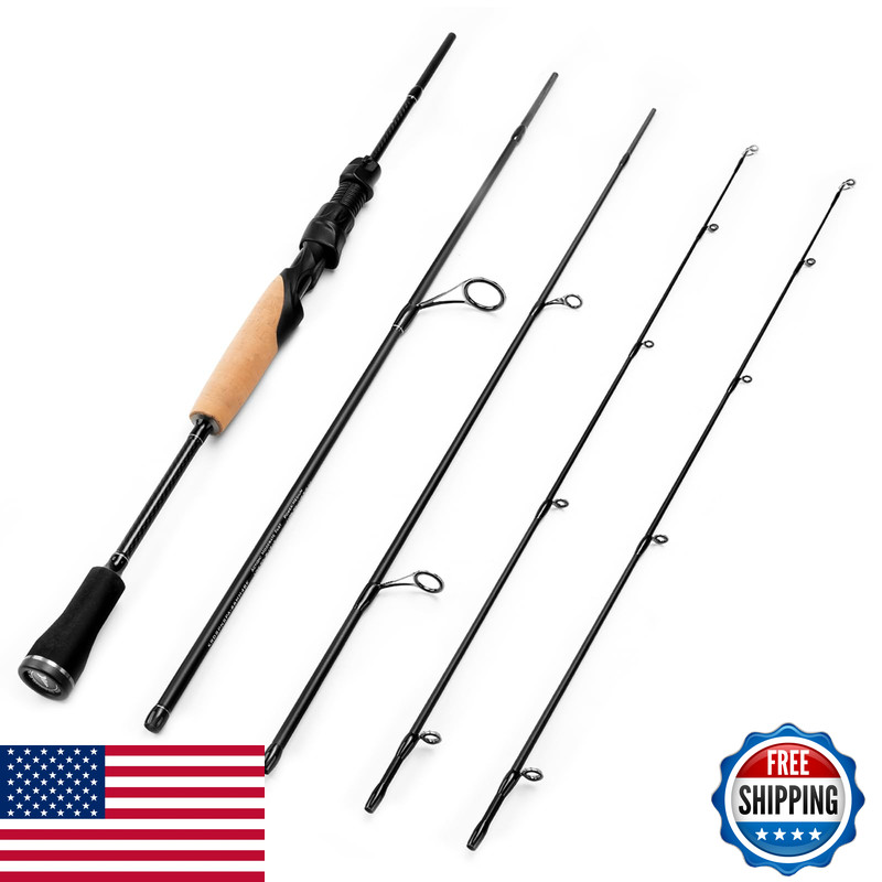 Kastking Spartacus Passage Travel Fishing Rods Portable 4-Piece Spinning