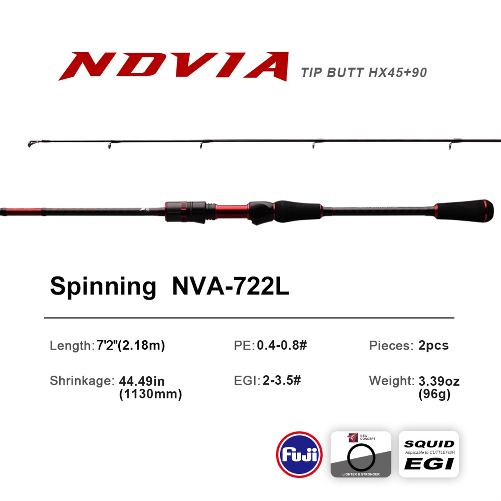PURELURE NOVIA Squid EGI Spinning Fishing Rod Pole Saltwater Shore Carbon Fiber