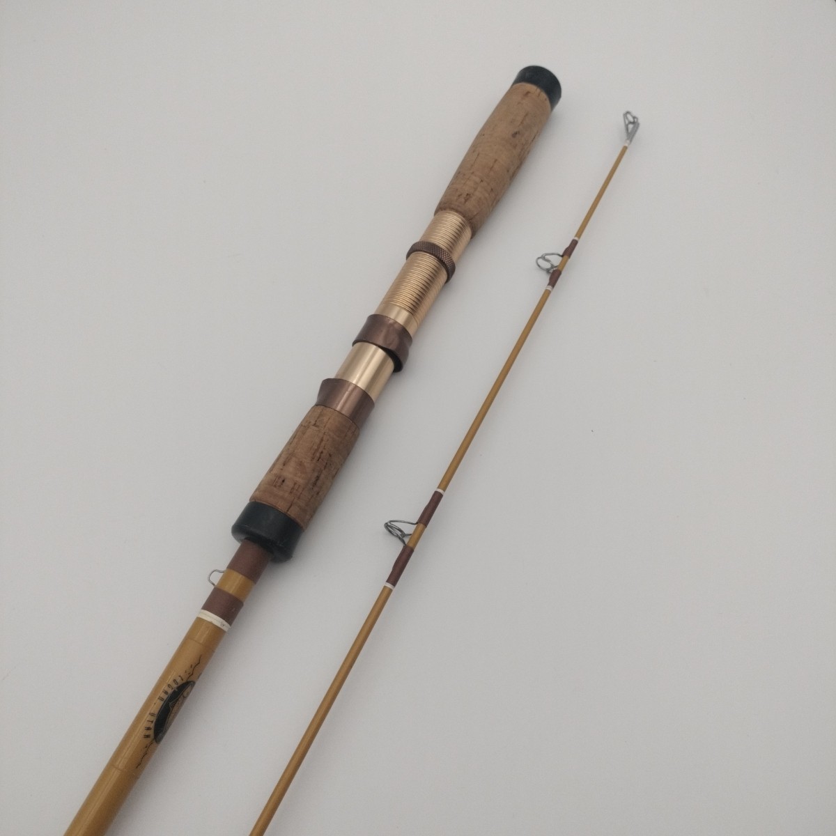 7 ft Spinning Rod Fishing Pole Two Piece 7 Pulls + Hook Rest Adj Reel Holder