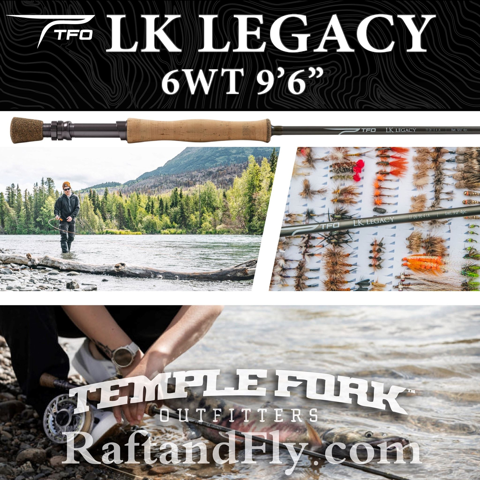 TFO LK Legacy 6wt 9’6″ Fly Rod – Lifetime Warranty – FREE SHIPPING