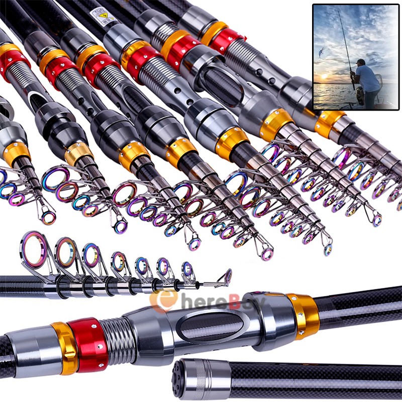 Carbon Fiber Travel Spinning Telescopic Fishing Rod Portable Retractable Fishing