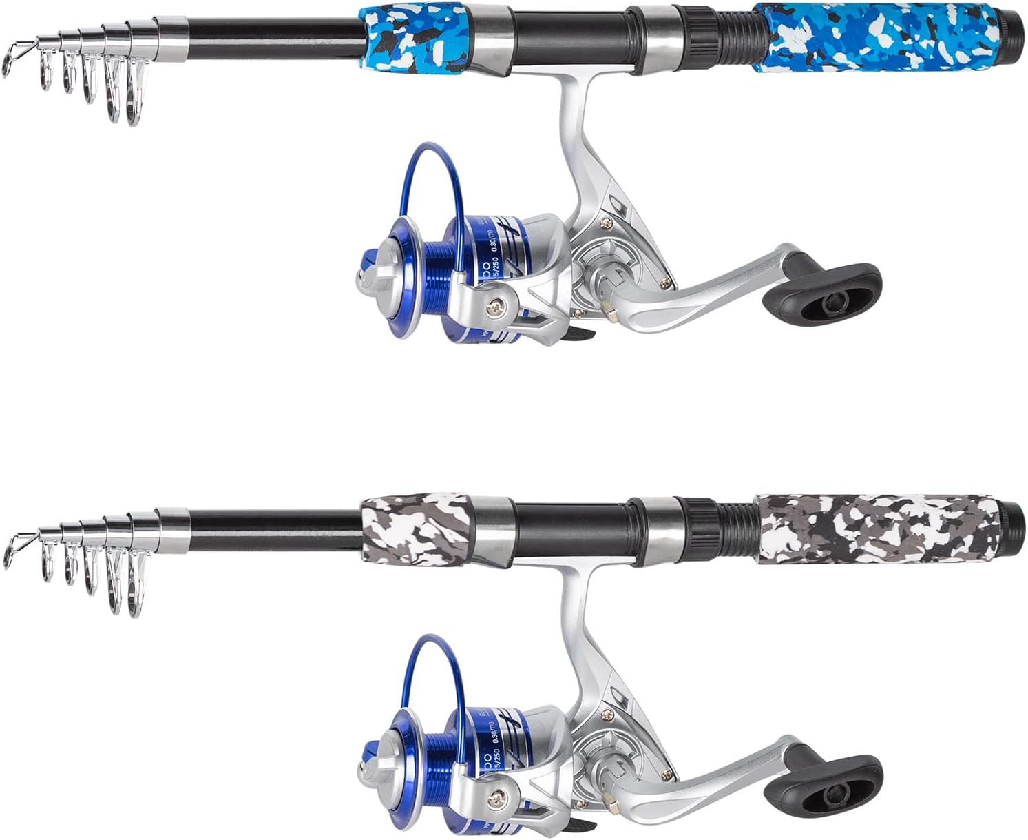 Fishing Pole Combo, 6.9Ft Telescopic Rods Set, Collapsible Fishing Rods 2PCS Spi
