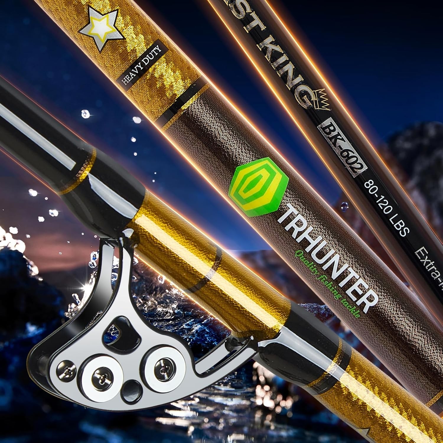 Offshore Trolling Rod Saltwater Big Game Boat Fishing Rod Heavy Duty Roller Rod