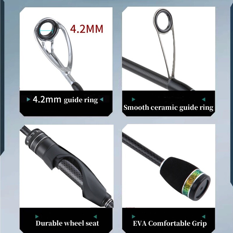 Fishing Rod 1.68M 1.8M Spinning Carbon Fiber Rod Lure Fishing Rod 2 section Pole