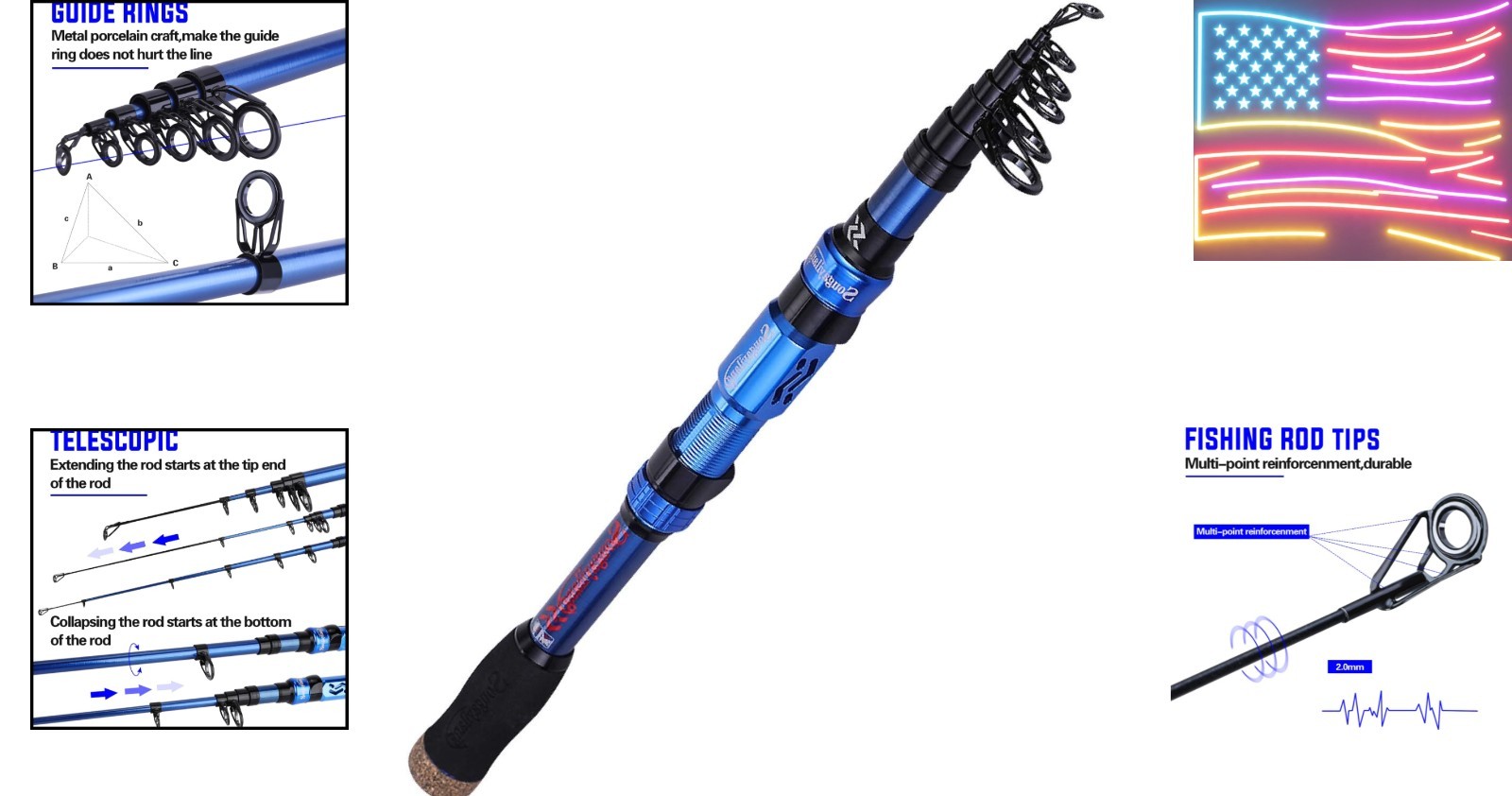 Telescopic Fishing Rod 24 Ton Carbon Fiber CNC
