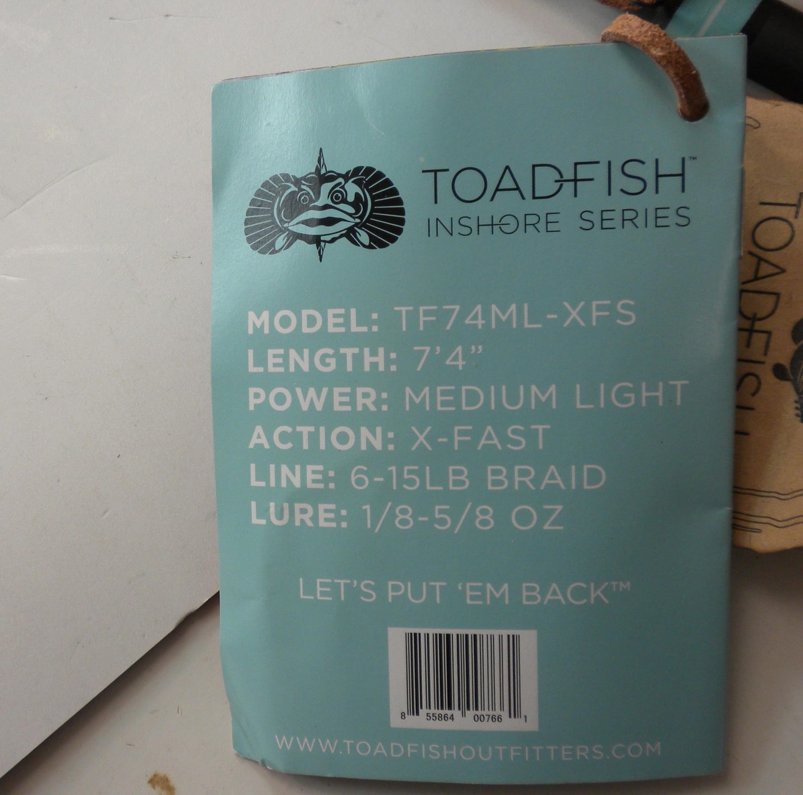 Toadfish TF74MLXFS Inshore Spinning Rod 7 Ft 4″ 1Pc Medium Light Action