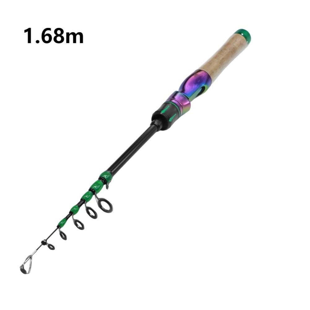 Compact Telescopic Fishing Rod Carbon Fiber Collapsible Lure Rod 1.8m Length