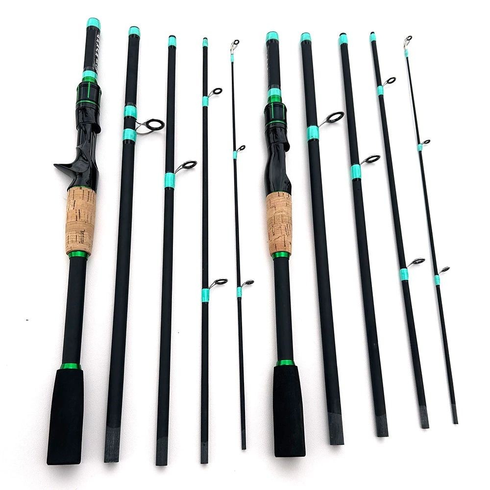 4-Section 180cm Fiberglass Spinner Baitcasting Fishing Rod M Tone