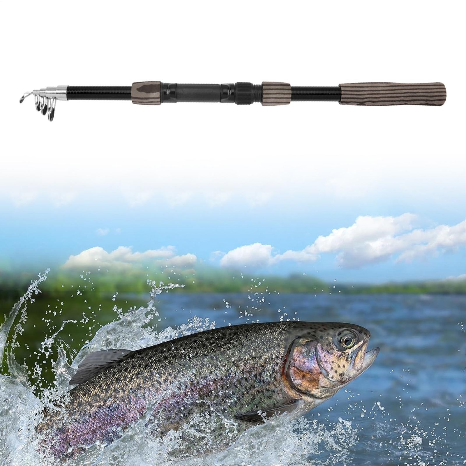 Portable Fishing Rod 180cm Lightweight Telescoping Pole Professional