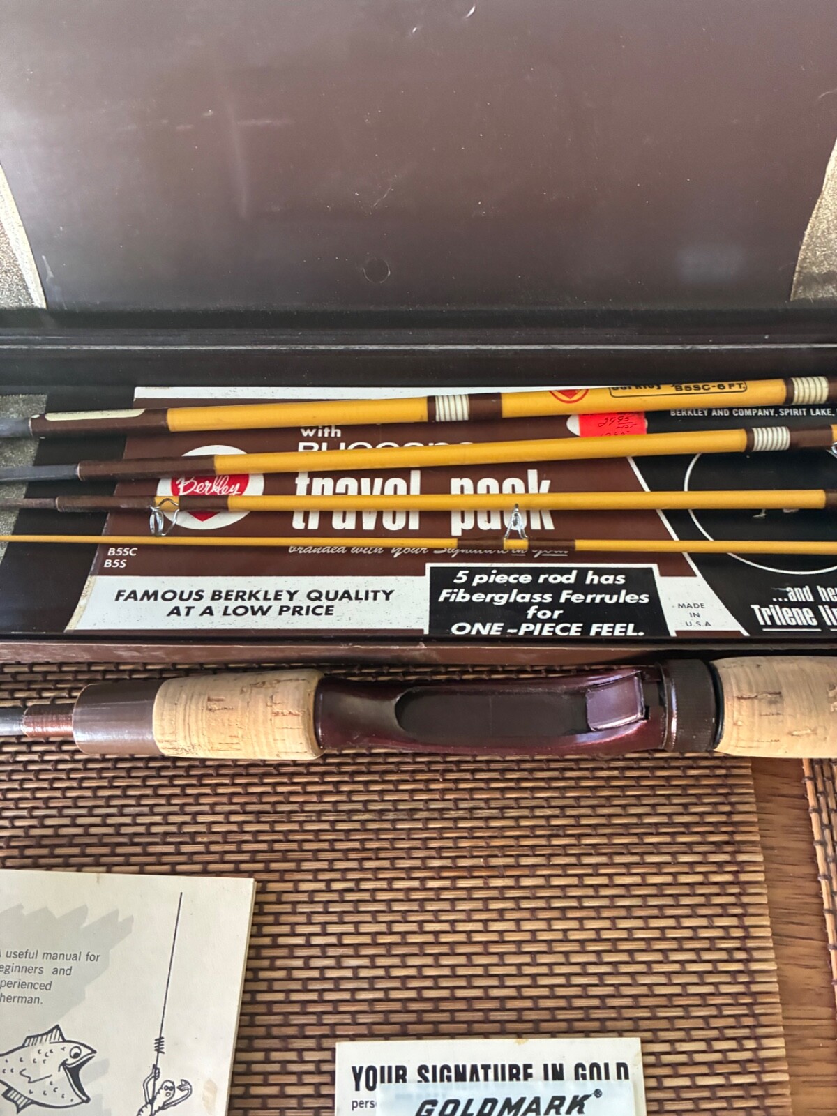 Vintage Berkley Buccaneer travel Pack – Fishing Rod B5SC 6′ Baitcaster 5 pc.