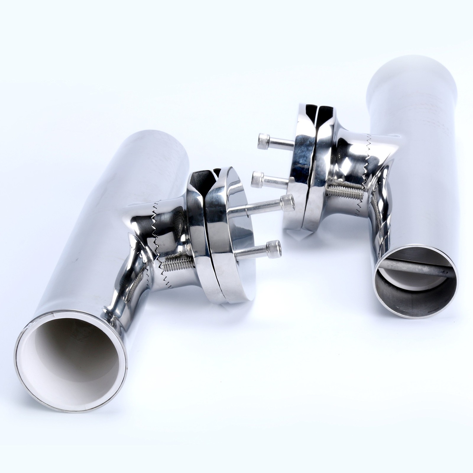 Amarine Made 4 Pcs Fishing Rod Holder Stainless Tournament Style Clamp On Rod