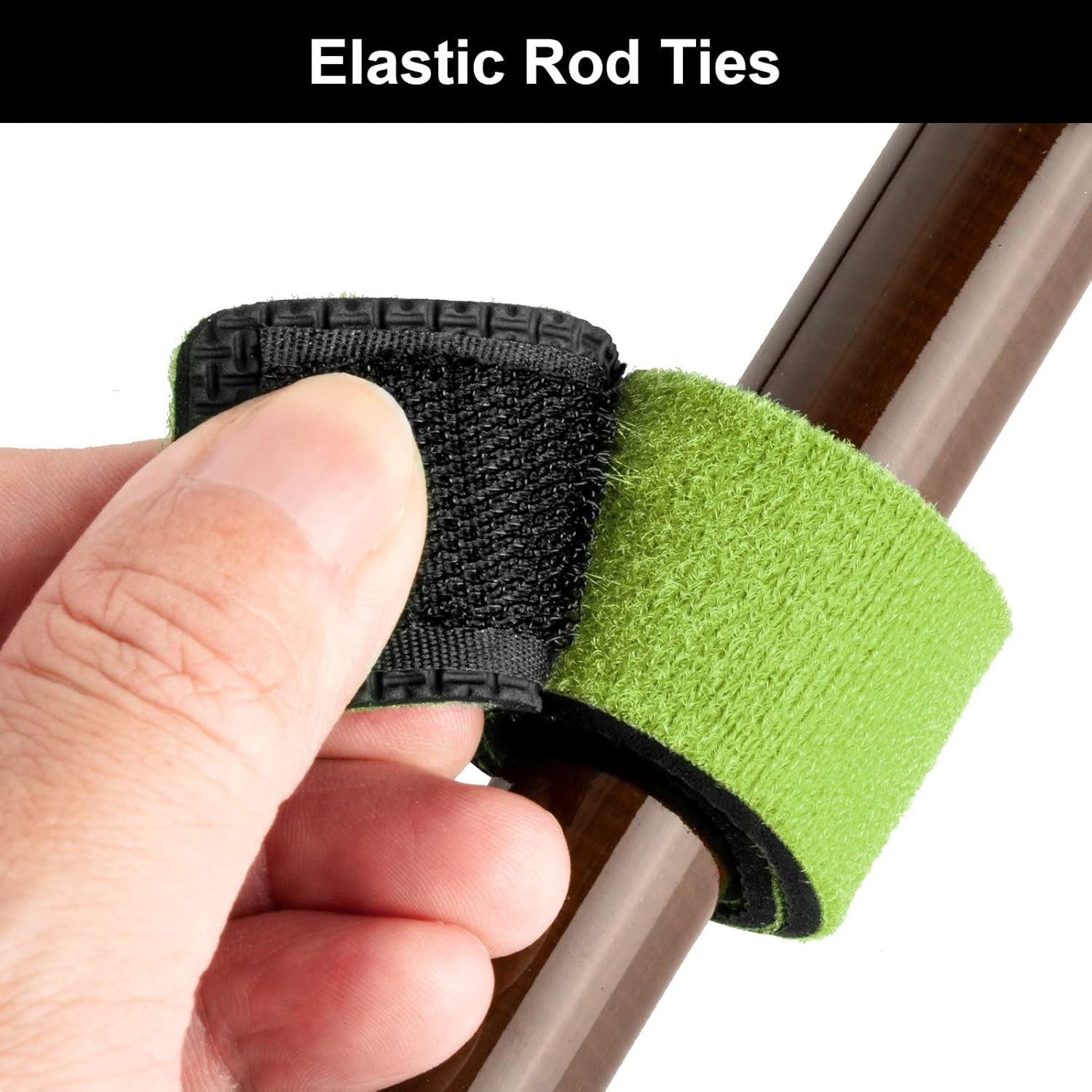 12 Pcs Fishing Rod Straps, Adjustable Fishing Rod Straps, Elastic Neoprene Fishi