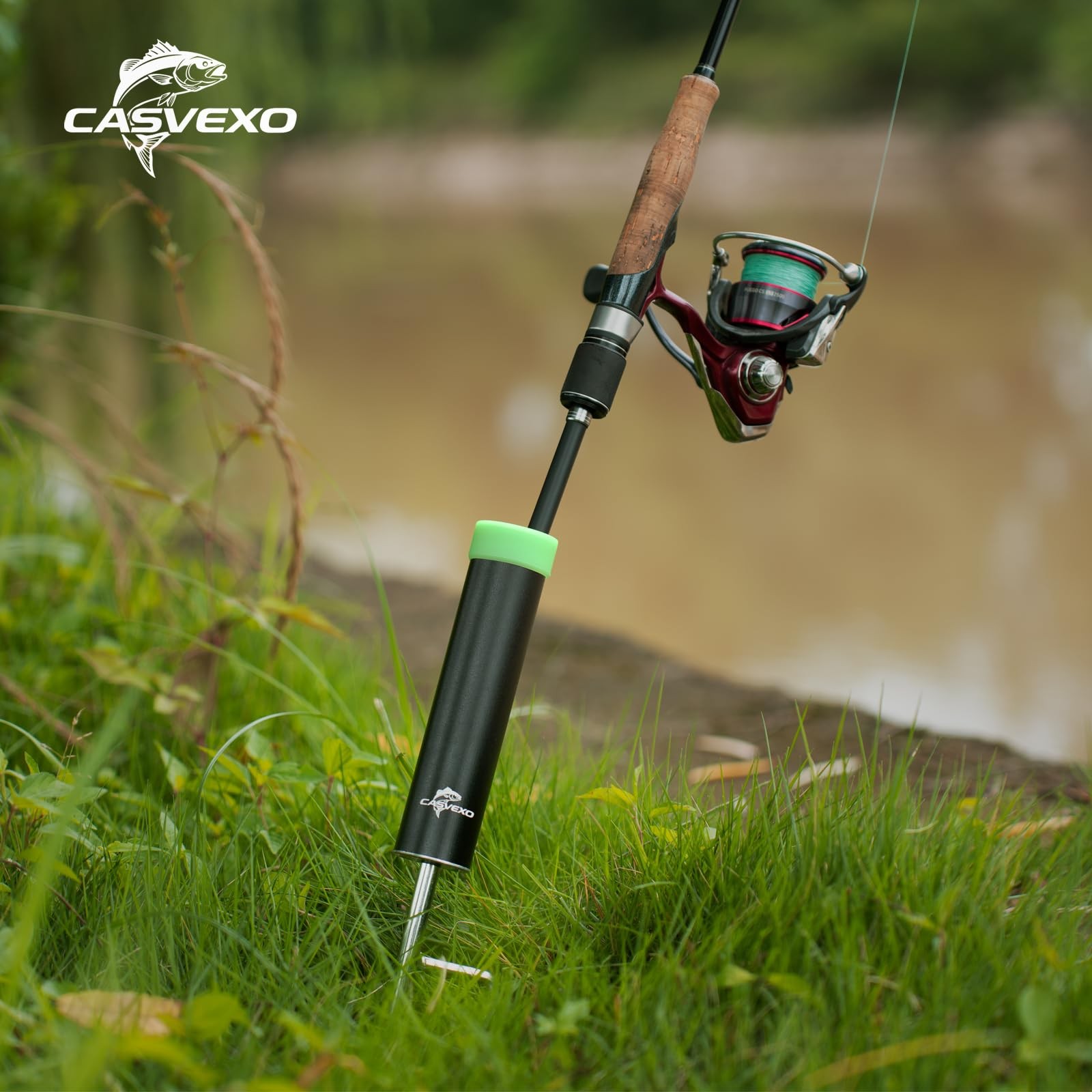 Casvexo Fishing Pole Holder 2 Pack Aluminum Fishing Rod Holder For Ground Rod