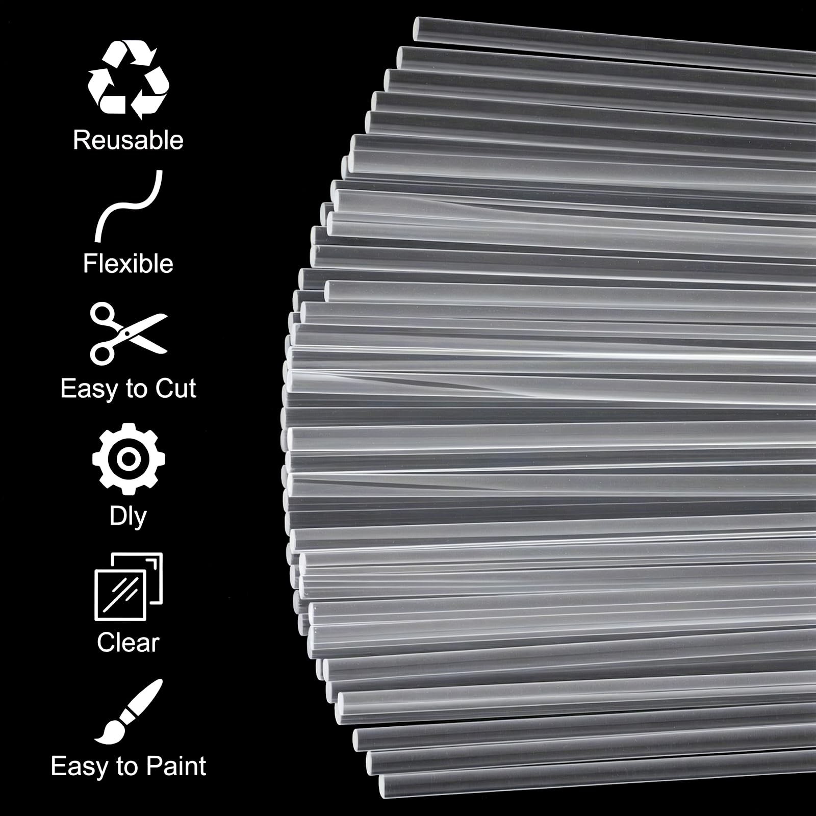 120 Pcs Clear Acrylic Rods, 2 mm 8 inch Diameter Acrylic Dowel Rods, Reusable…
