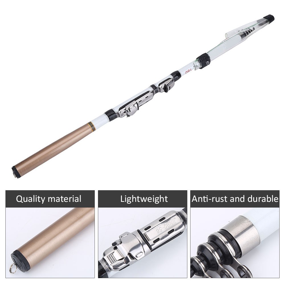 Portable Telescopic Fishing Rod Travel Spinning Fishing Pole Carbon Fiber UYHD