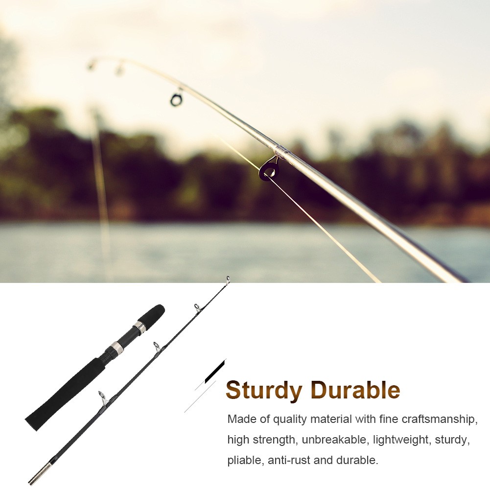 Black 80cm Portable Telescopic 4 Section Fishing Rod Pole Tackle Accessory Y
