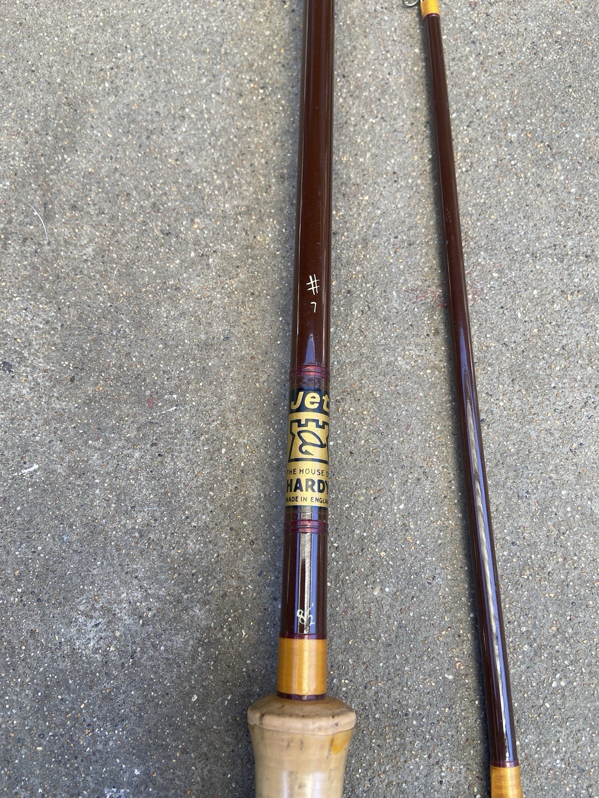 House of Hardy Jet 7 Wt / 8-1/2 Ft Fiberglass Fly Rod Excellent Condition