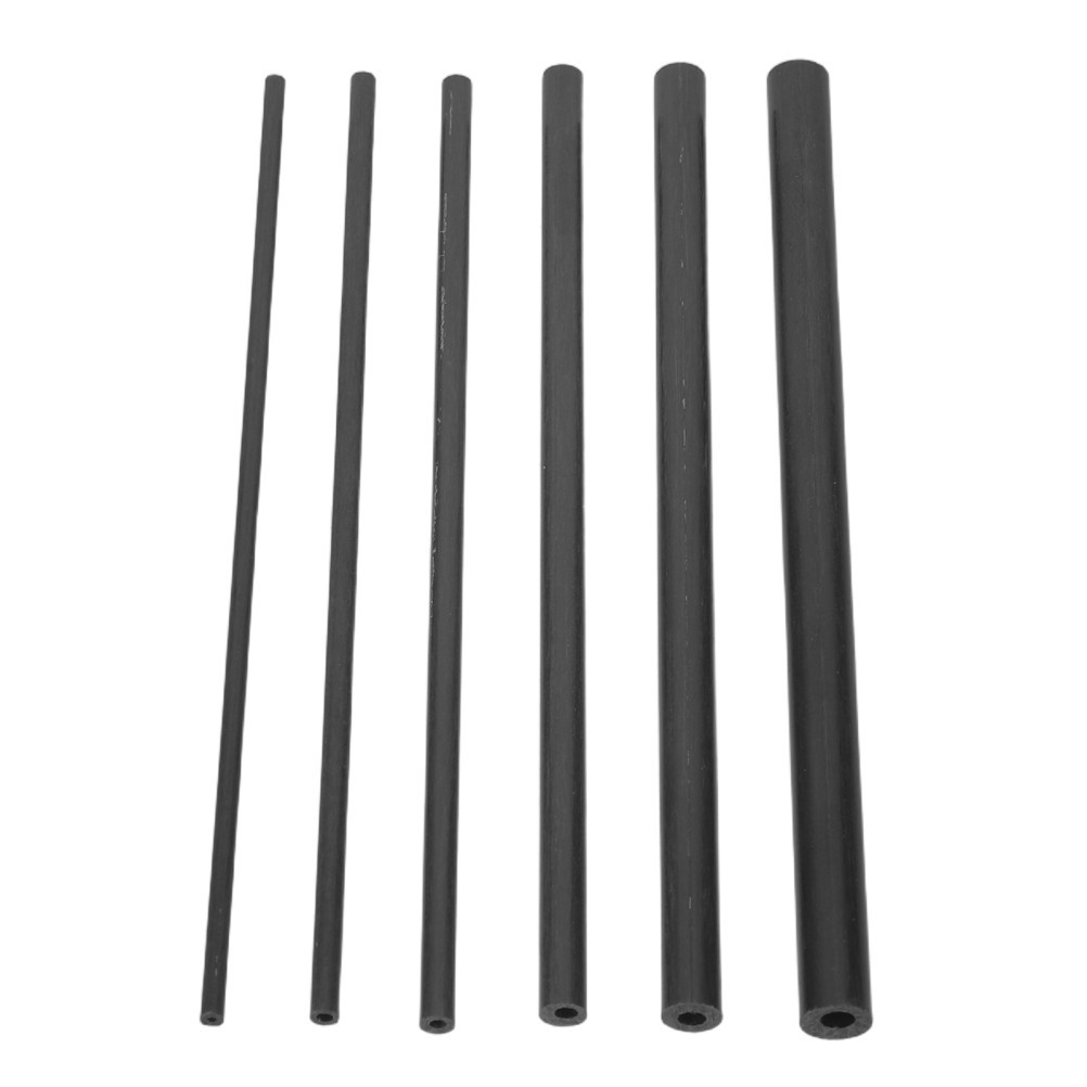 6Pcs Carbon Fiber Rod Repair Kit Durable Fishing Pole Sticks for Outdoors Black