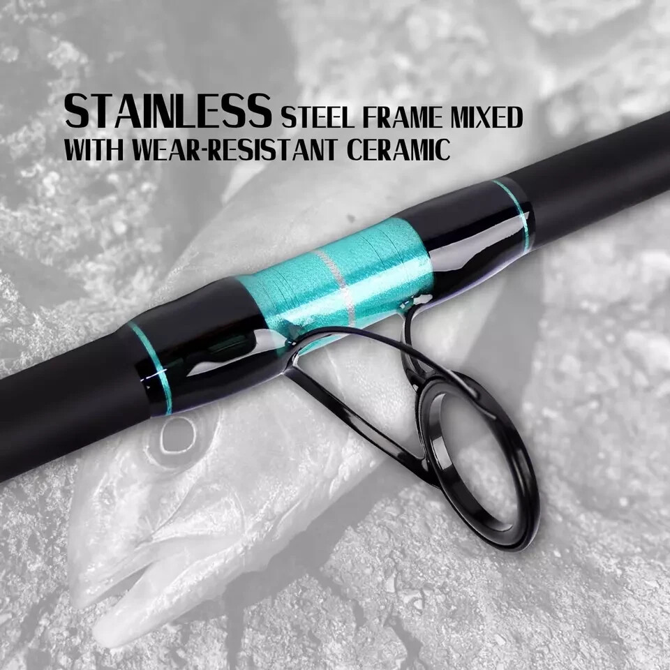 Surf Spinning Rod Travel 2/3/4PC Carbon Fiber Saltwater Fishing Pole 9/10/12/13′