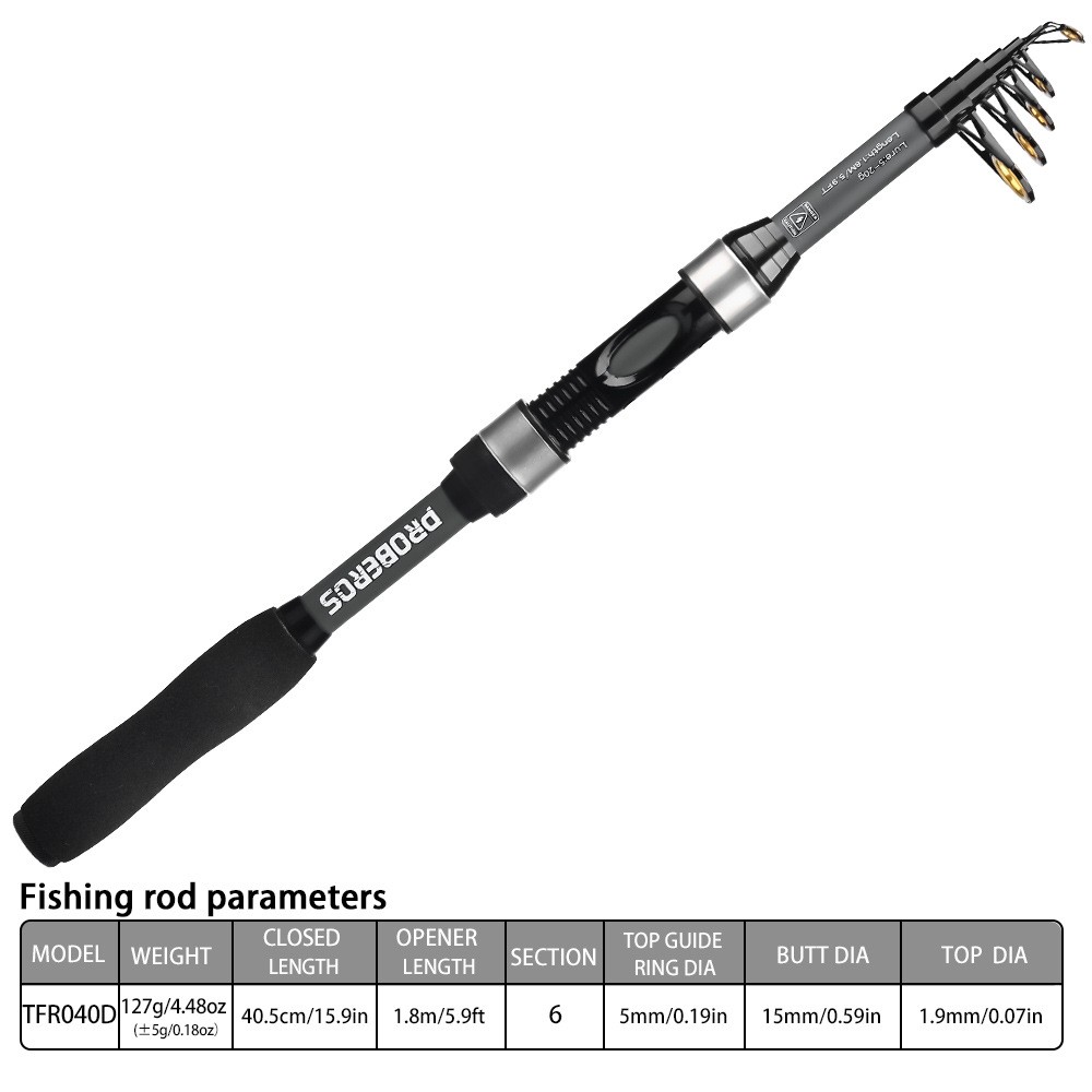 Telescopic Fishing Rod Glass Fiber Portable Saltwater/Freshwater Fishing Tool