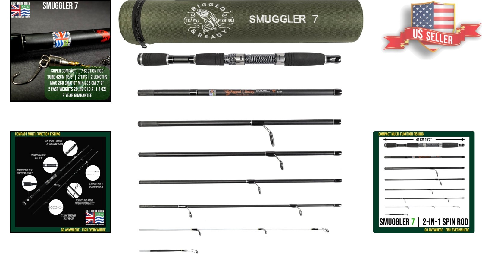 Travel-Friendly Fishing Rod, 8.5′ Compact with 2 Tips for Diverse Fishing Styles