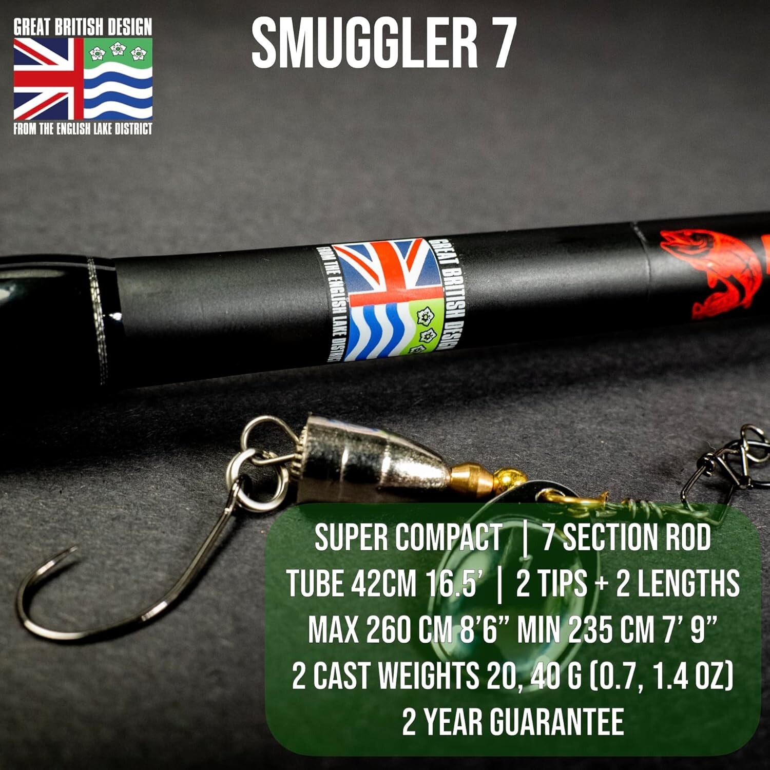 Travel-Friendly Fishing Rod, 8.5′ Compact with 2 Tips for Diverse Fishing Styles