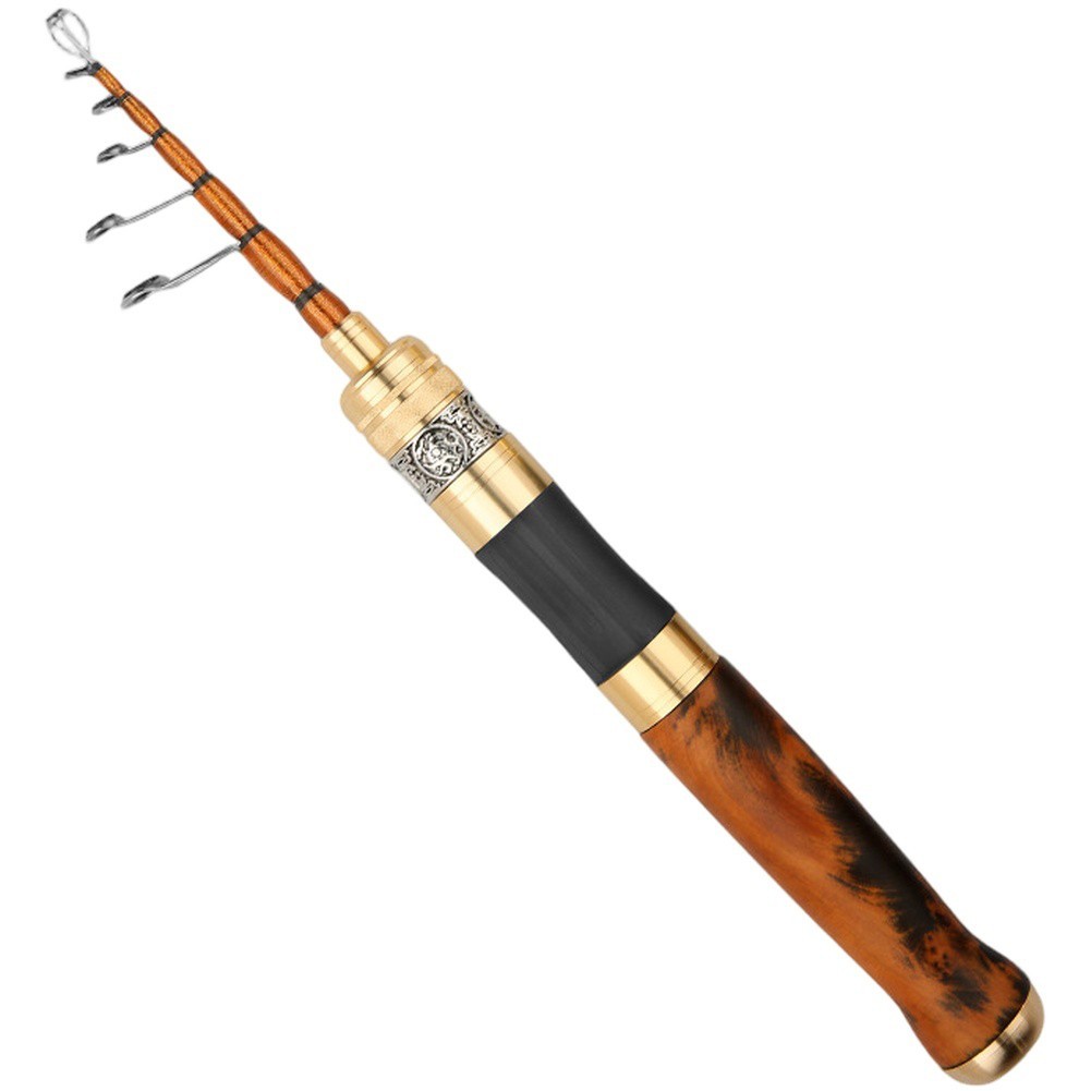 Lightweight Carbon Fiber Fishing Rod With Natural Solid Wood Handle For Anglers