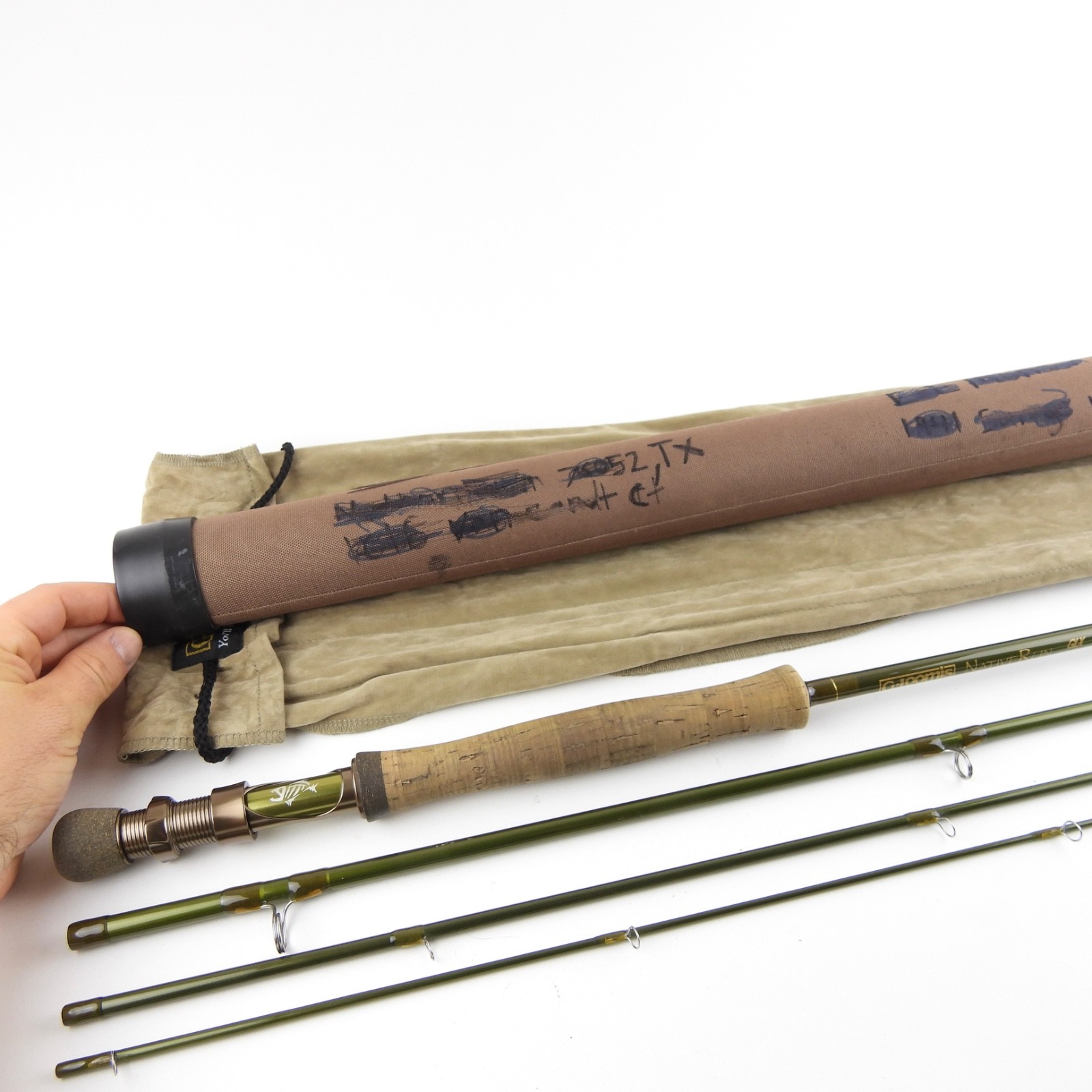 G. Loomis Native Run GLX Fly Rod. 9’ 6”. 8wt. W/ Tube & Sock.