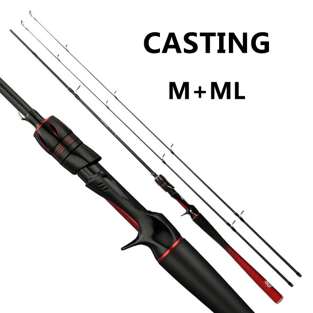 1.8M Lure Casting Spinning Fishing Rod 30T Carbon Fiber 3 Sections Bait 4-25g