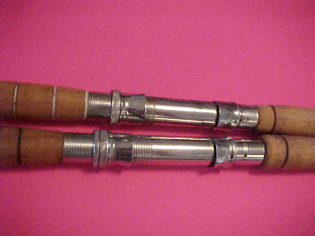 NICE PAIR OF 2 VINTAGE CUSTOM MADE 30 TO 60# CLASS CONVENTIONAL FISHING RODS W@W