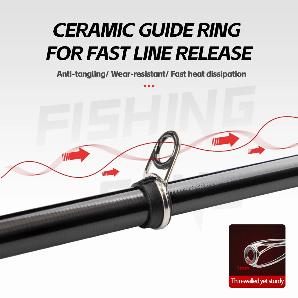 FISHINGFANS 3.6m 3.9m 4.2m 4.5m Movable Guide Telescopic Surfcasting Spinning