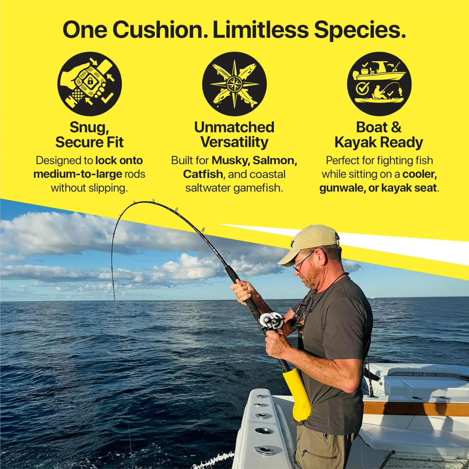 Floating Fishing Rod Butt Cushion Rod Float for Bass Fishing Rods, Rod Butt Pad