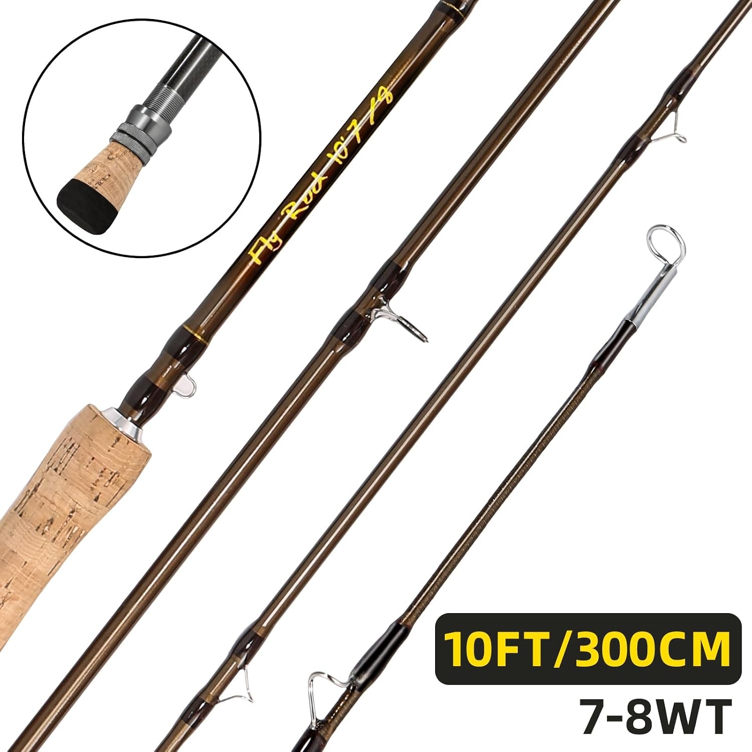 Fly Fishing Rod Carbon Fiber 9ft to 10ft 5/6wt to 7/8wt 4 Piece Sections