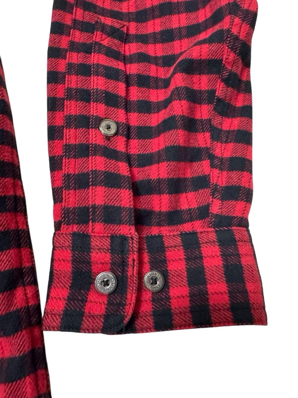 Orvis Red And Black Buffalo Plaid Heavyweight Outdoor Shirt Size L New