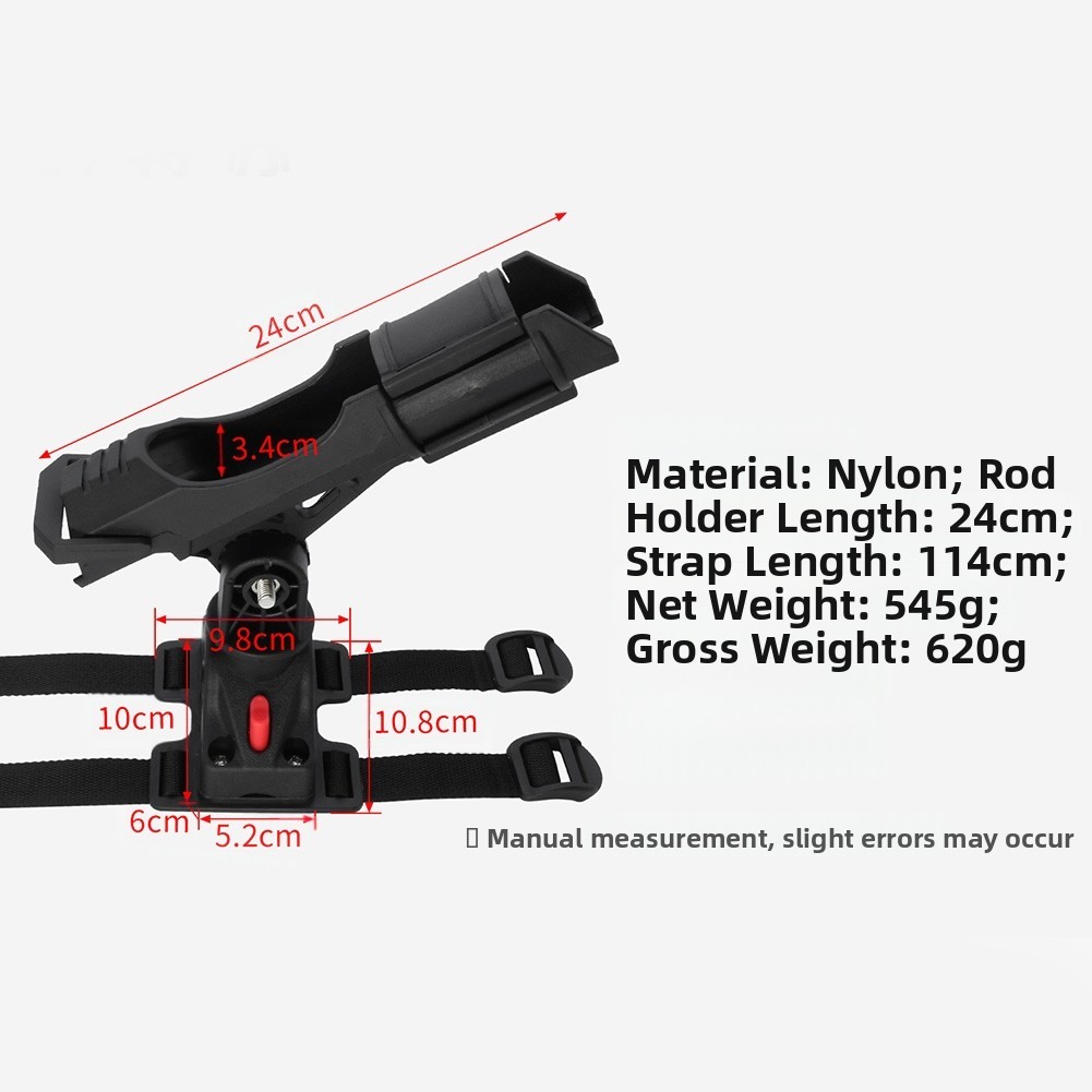 Boat Fishing Rod Holder with 360 Degree Rotation and Adjustable Mount Straps