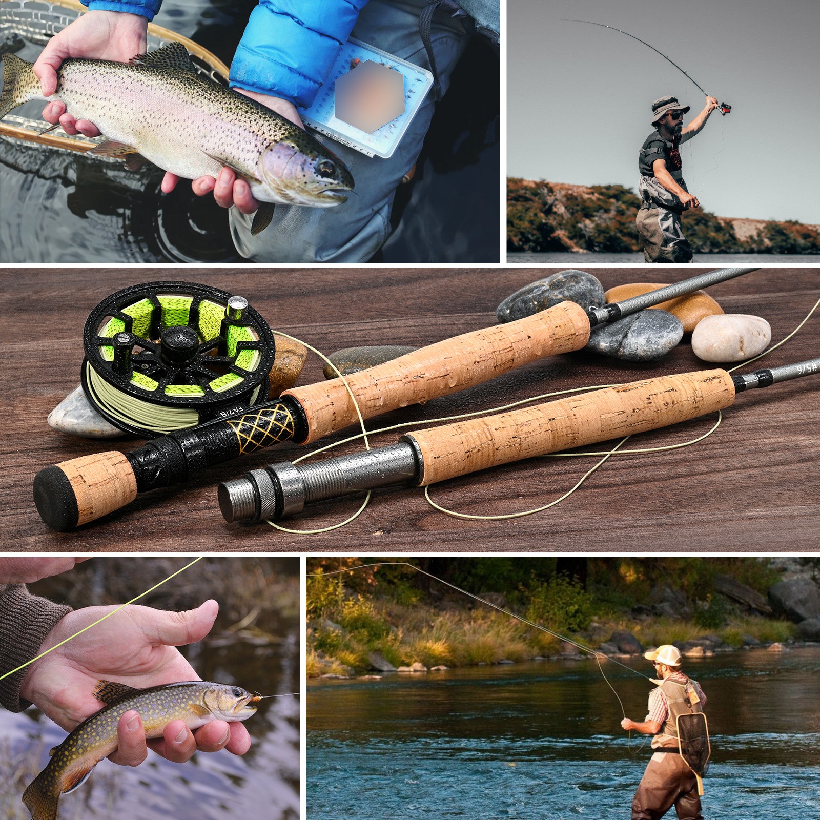 Small Streams Fly Fishing Rod Carbon Fiber 6.89ft 2.1m Panfish/Trout 4Section