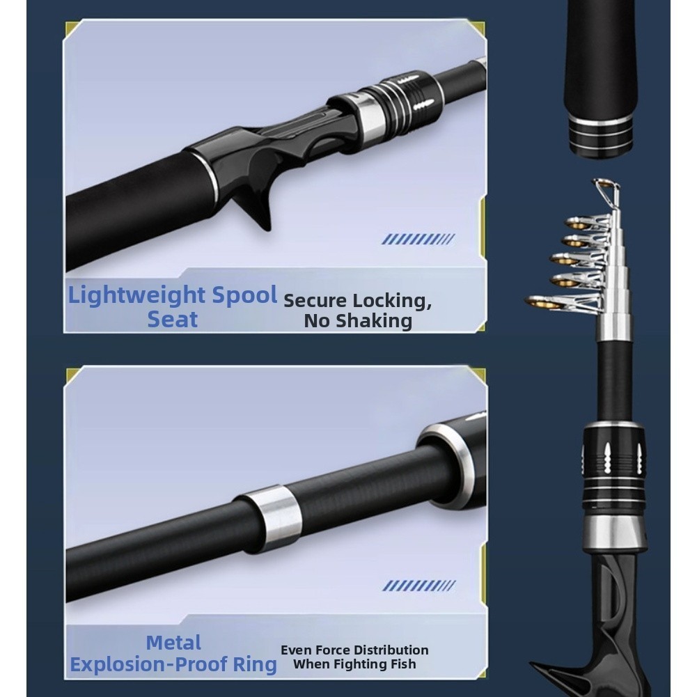 Carbon Fiber Telescopic Rod 32cm Collapsed 1.6m 1.8m 2.1m 2.4m Angling Tool