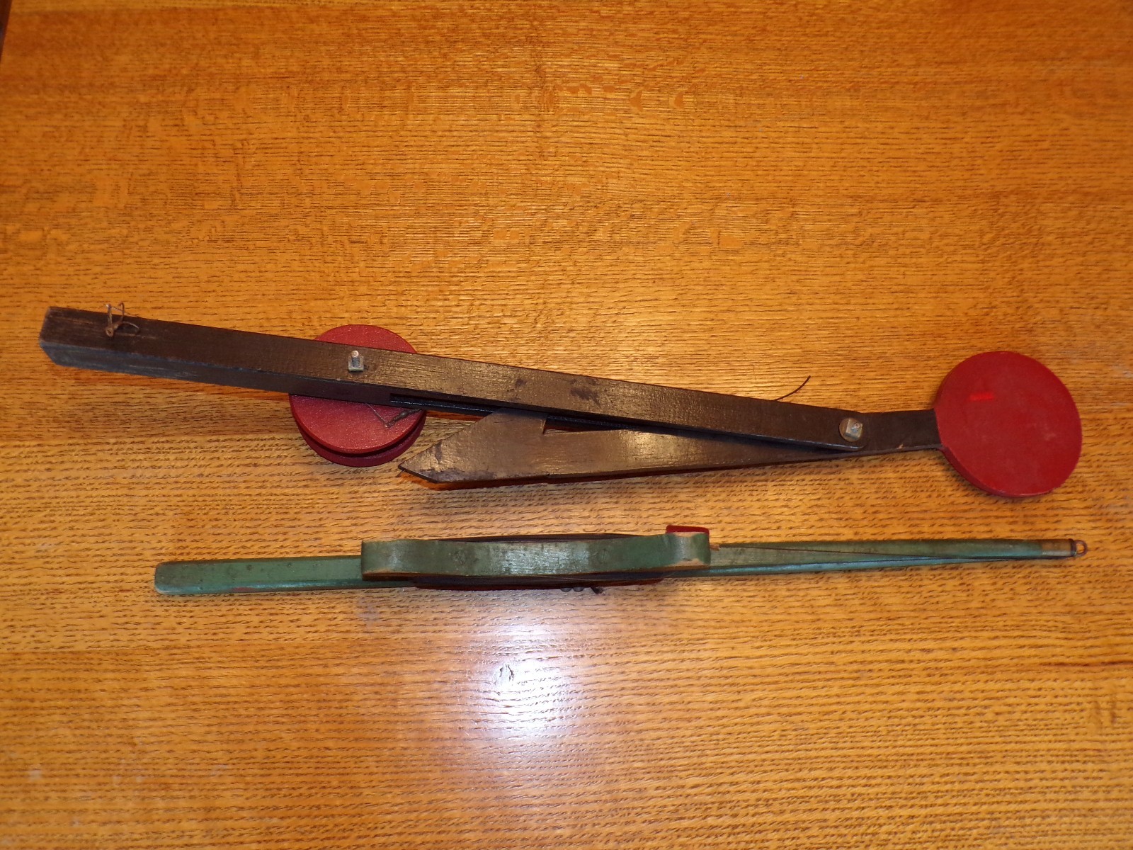 Antique Vintage Wood Hand Carved Made Ice Fishing Tip Up Pole Rod Outdoor Decor