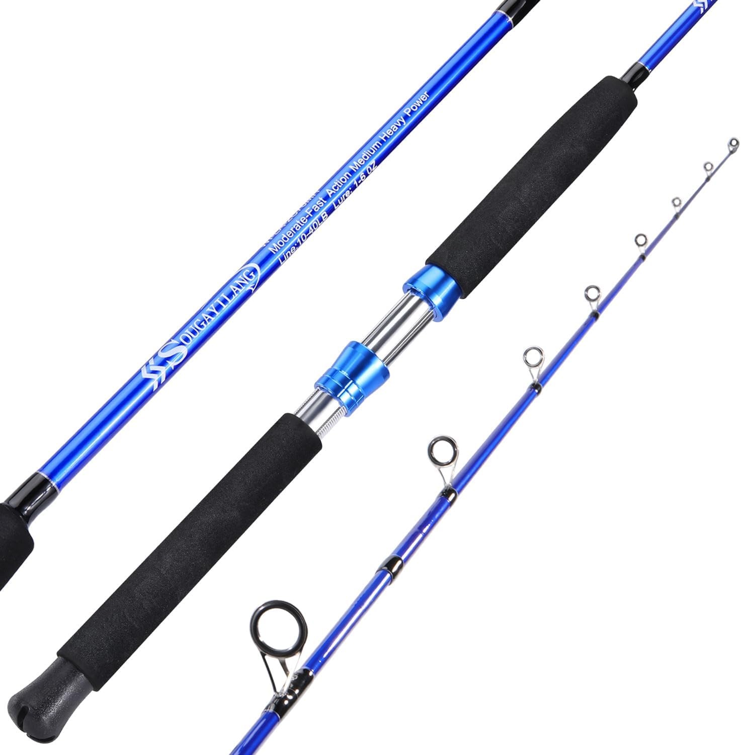 Catfish Fishing Rod 2 Piece Catfishing Fishing Pole Portable Travel