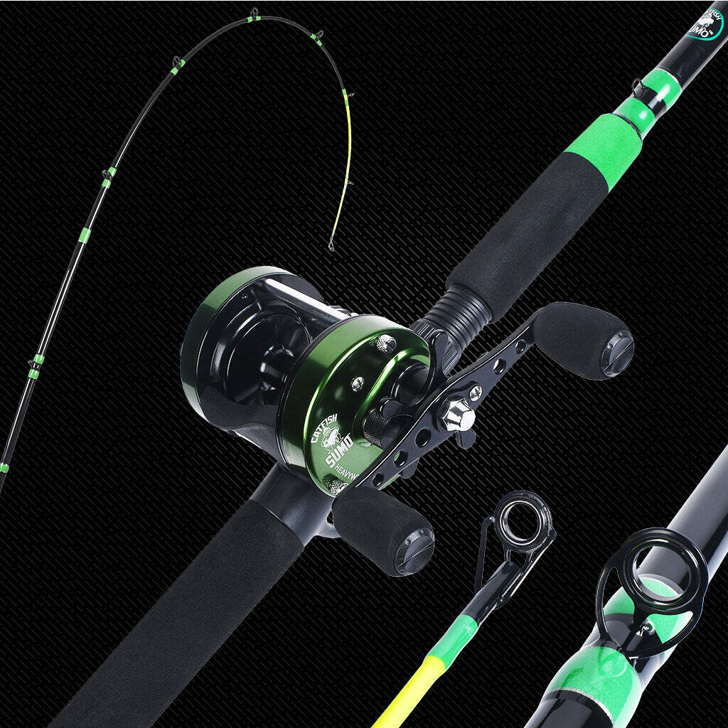 Trophy Catfishing Rod: Casting, Spinning. 7 ft, 6in, Medium-Heavy, EVA Foam 2pcs
