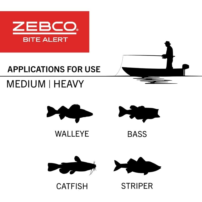 Zebco Bite Alert Spinning Reel and 2-Piece Fishing Rod Combo Y