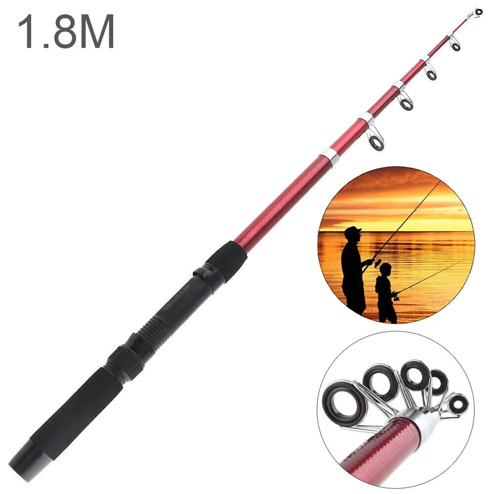 1.8m Glassfiber Telescopic Fishing Rod Sea Pole Travel Sea Rock Rods