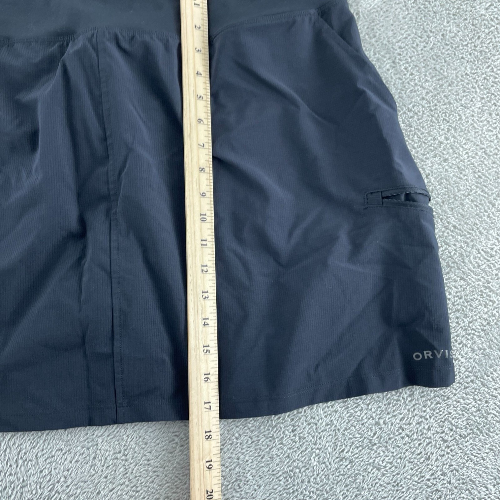 Orvis Womens Black Skort XXL With Built-In Shorts Activewear Polyester 1557