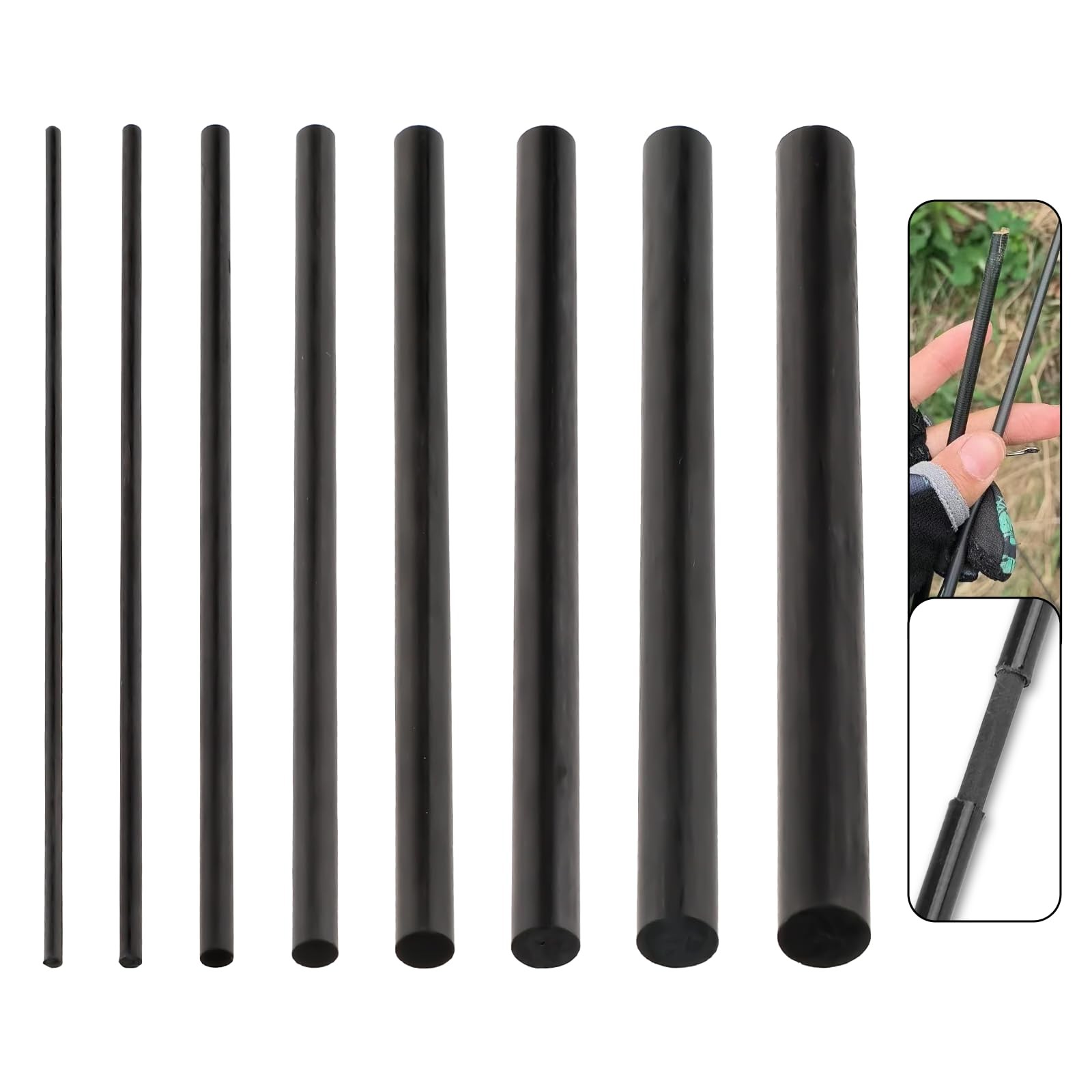 Carbon Fiber Rod Fishing Rod Sticks Repair Kit for Freshwater & Saltwater Bro…