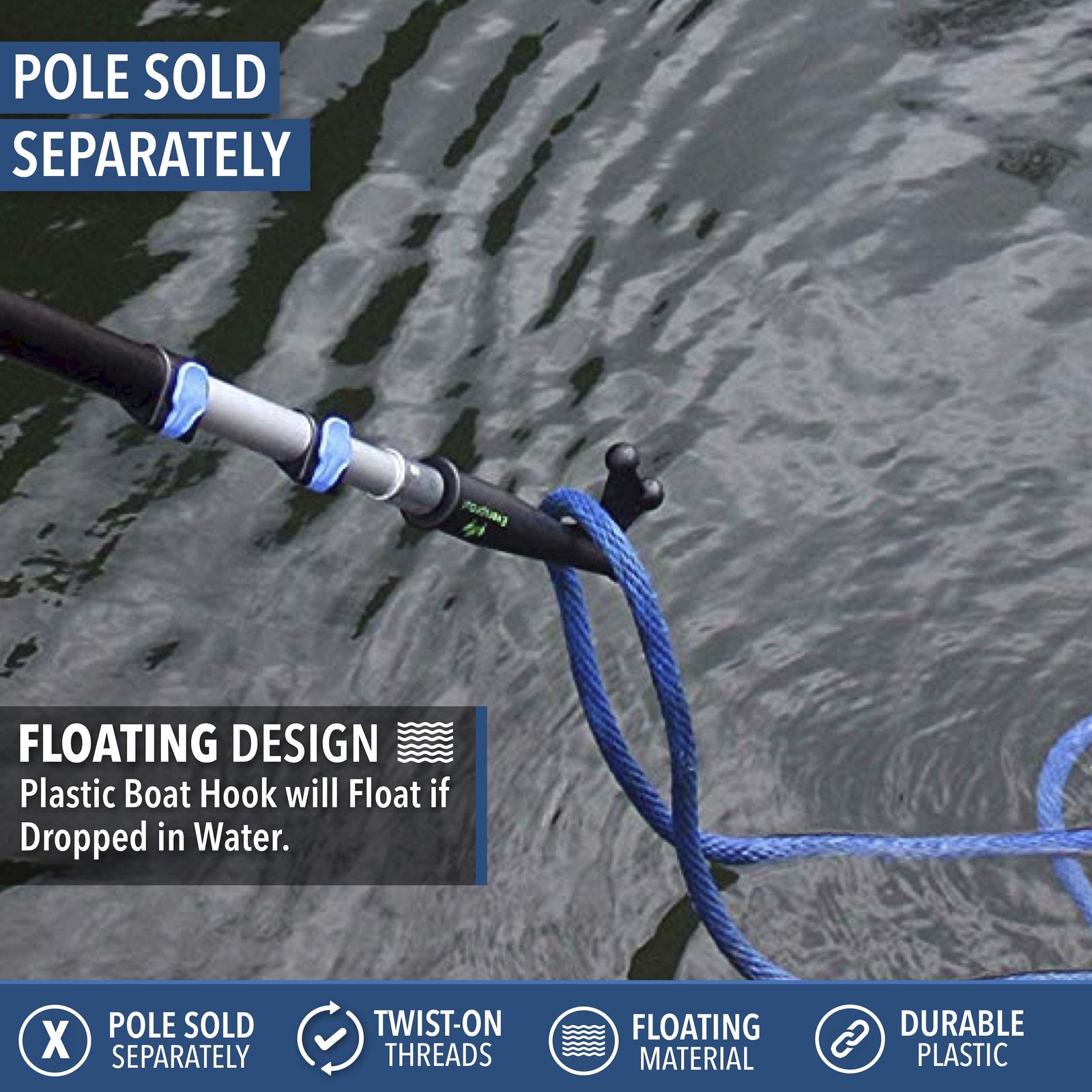 EVERSPROUT Boat Hook Attachment for Extension Pole | Floats & Solo (No Pole)
