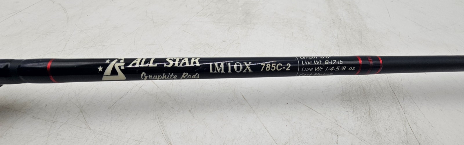 RARE ALL STAR IM10X 785C-2 FAST MED ACT 6’6″ – 2 PC FISHING ROD- USA Made